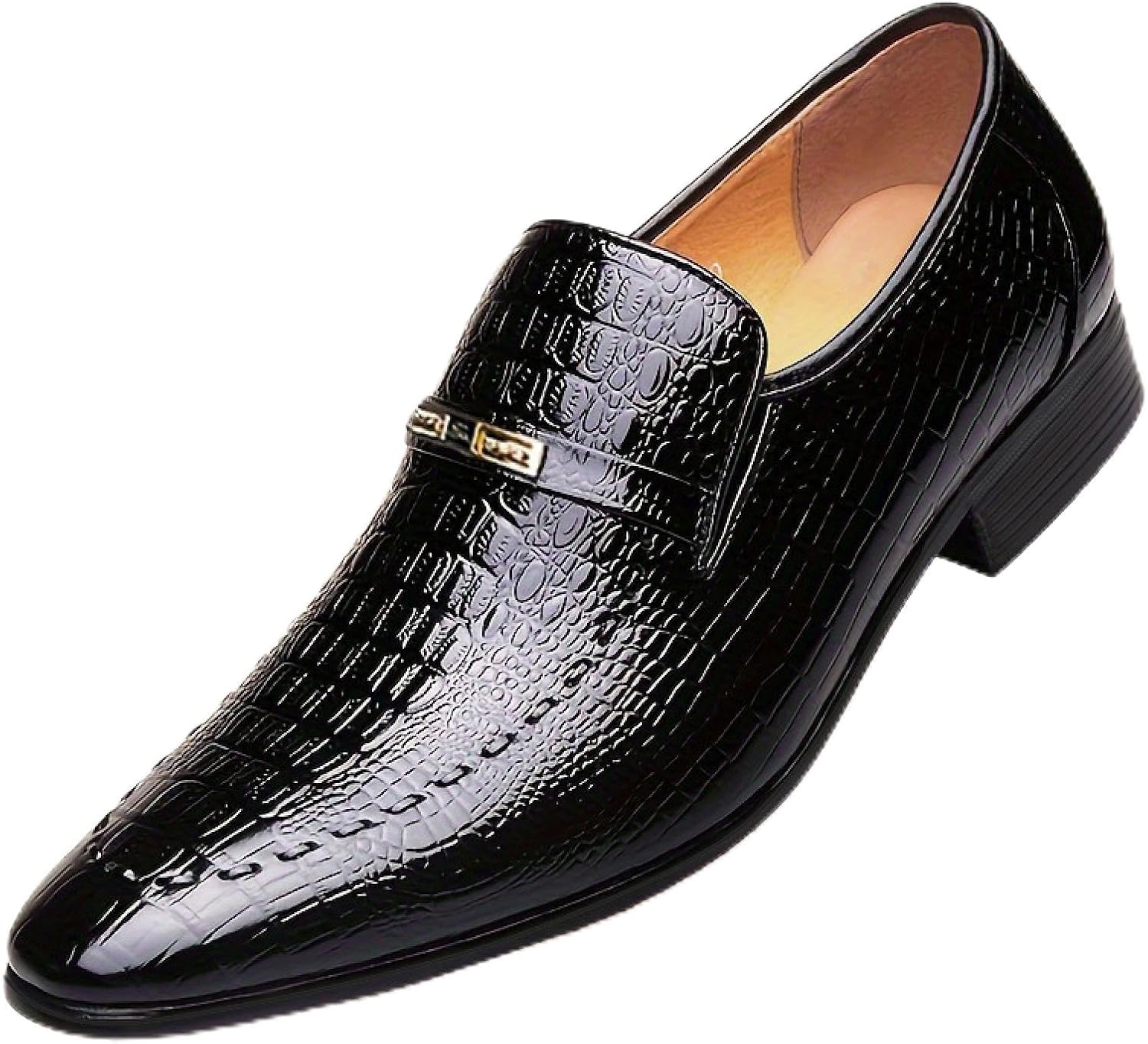 

Мужские оксфорды с принтом аллигатора, модные мужские оксфорды с крокодиловым принтом, модель без шнурков с заостренным носком, деловая обувь для мужчин, свадебные мужские туфли Jhtzxeei, черный