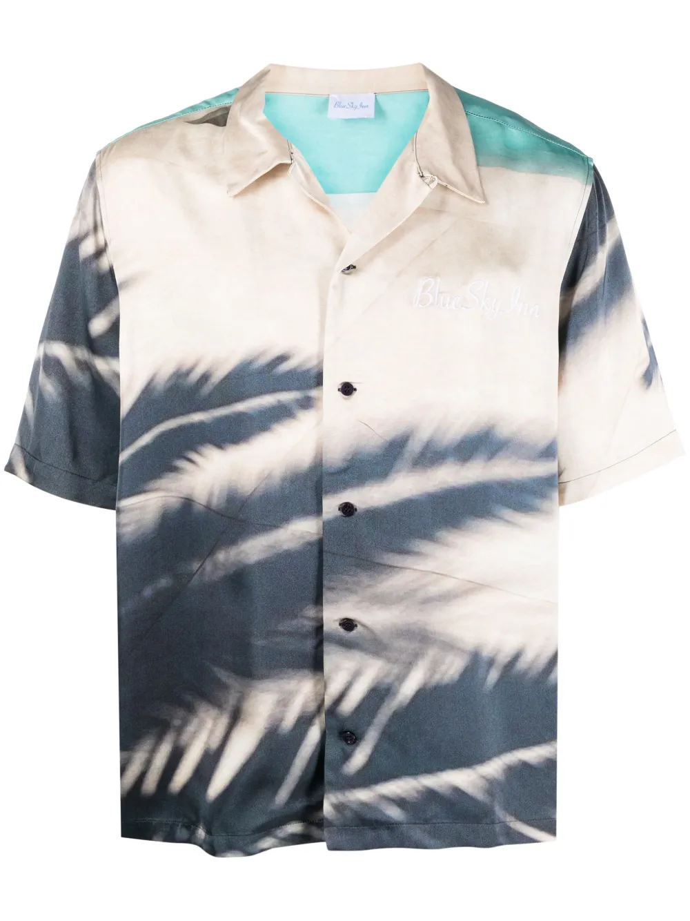 

Рубашка с графичным принтом и вышитым логотипом Blue Sky Inn, синий