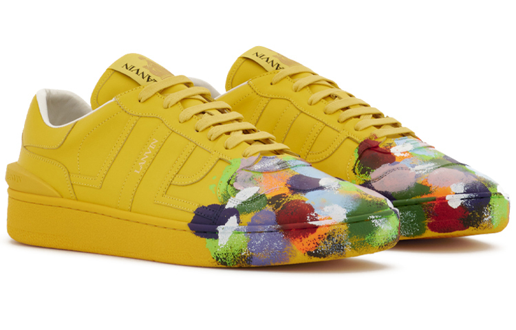Lanvin Галерея Департмент глиняные лоу-топы желтые, цвет Yellow — фото 3