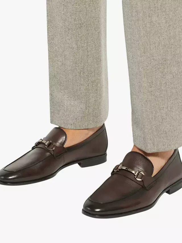 Лоферы Seymore Wide Fit из кожи с гибкой подошвой Dune London, Brown — фото 2