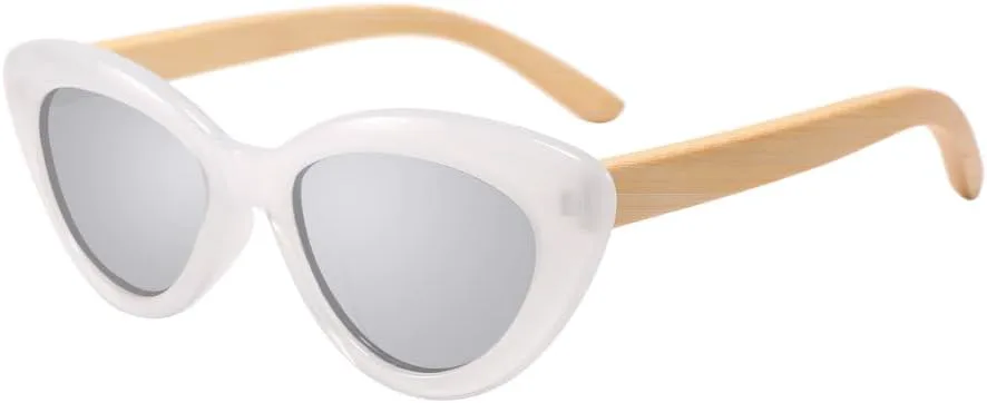 

Винтажные солнцезащитные очки «кошачий глаз» для женщин, очки с защитой от УФ-излучения UV400, деревянные дужки, бамбуковые солнцезащитные очки для мужчин TYUVIVO, C2