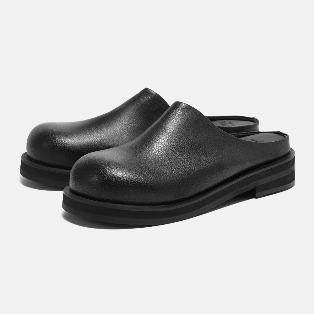 Унисекс мюли Noah из воловьей кожи, чёрные, 4 см, от Customade