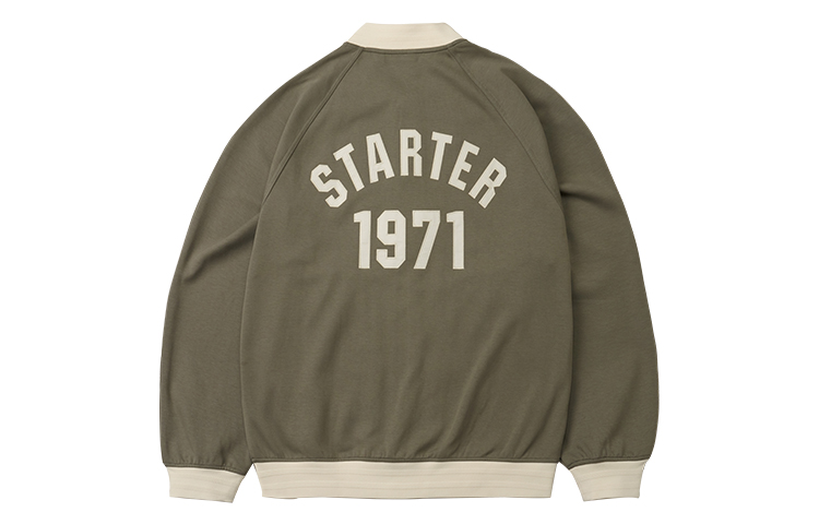 

Бейсбольная куртка унисекс, бейсбольный воротник, умеренный Starter, оливковый зеленый