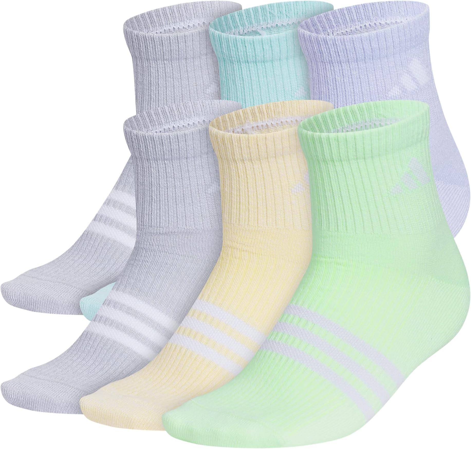 

Носки adidas Kids Superlite 3.0 6-Pack Quarter, цвет Violet Tone Purple/Energy Aqua/Clear Onix Grey
