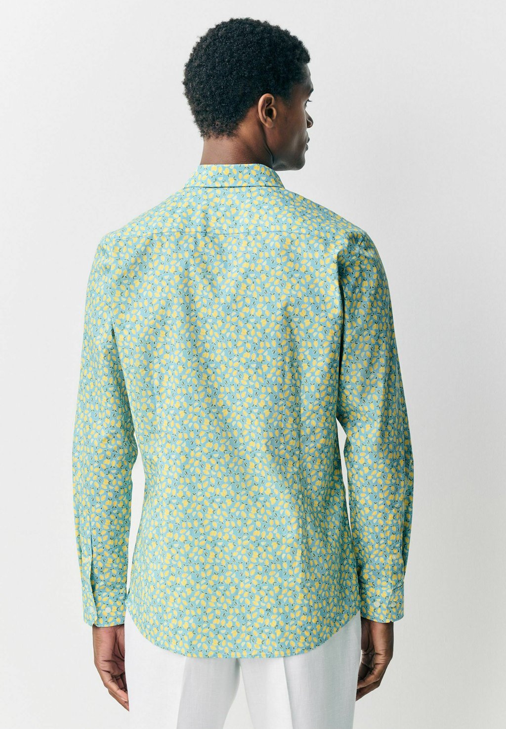 Рубашка LONG SLEEVE SINGLE CUFF PRINTED Next, светло-голубой — фото 3