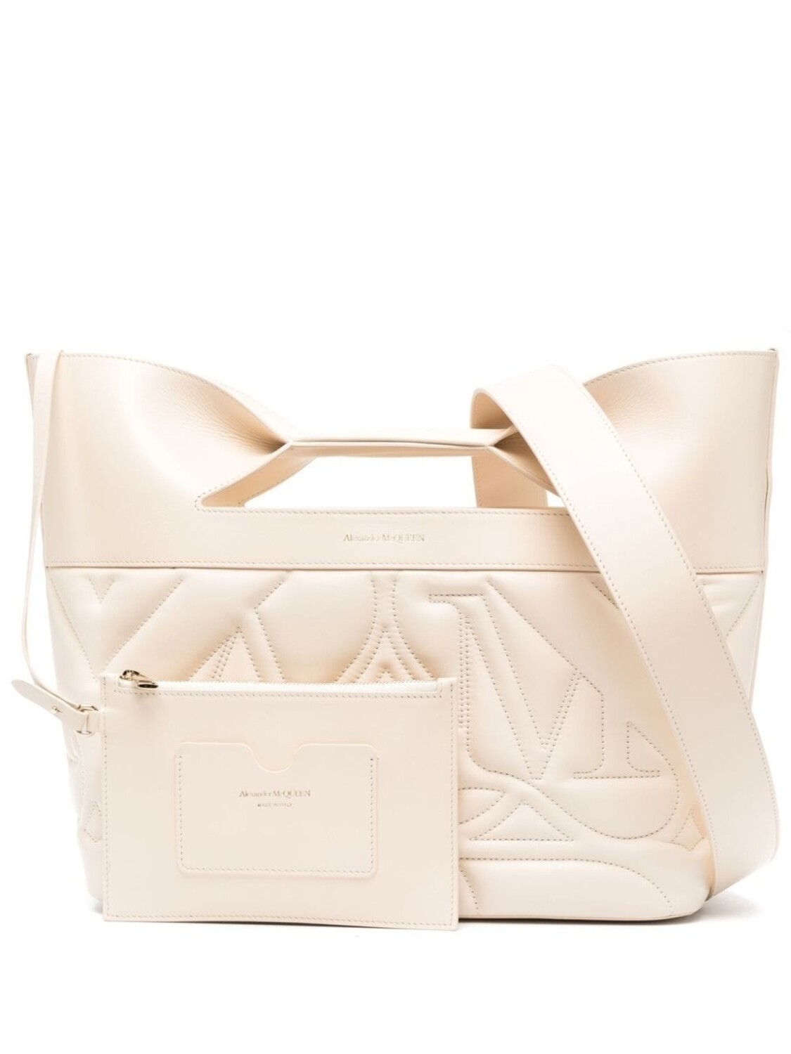 

Alexander McQueen стеганая сумка-тоут The Bow, нейтральный цвет