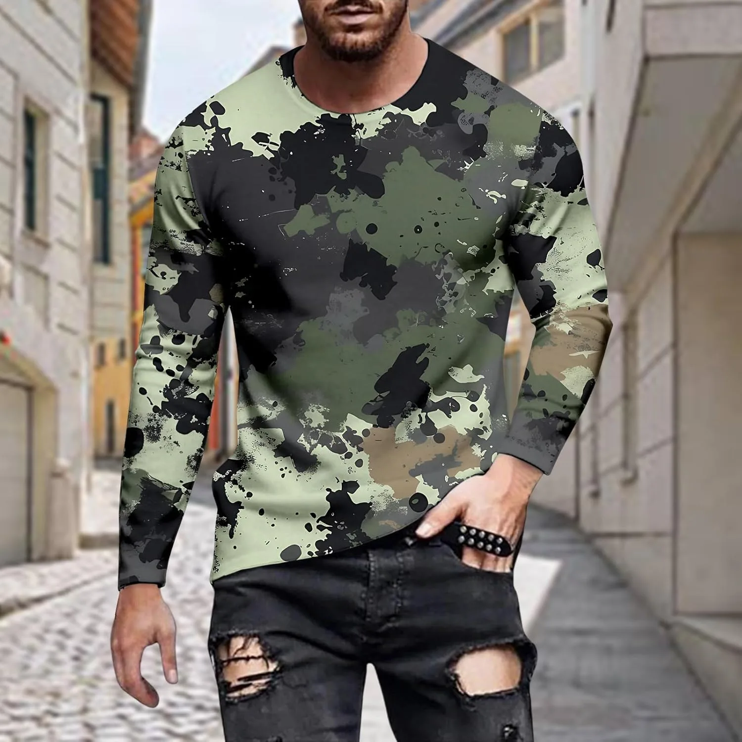 Футболка с длинным рукавом Camouflage Crewneck — фото 3