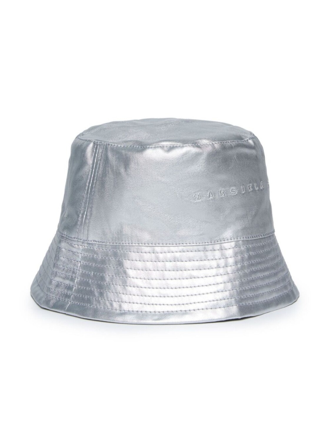 

MM6 Maison Margiela Kids панама с эффектом металлик, серебристый