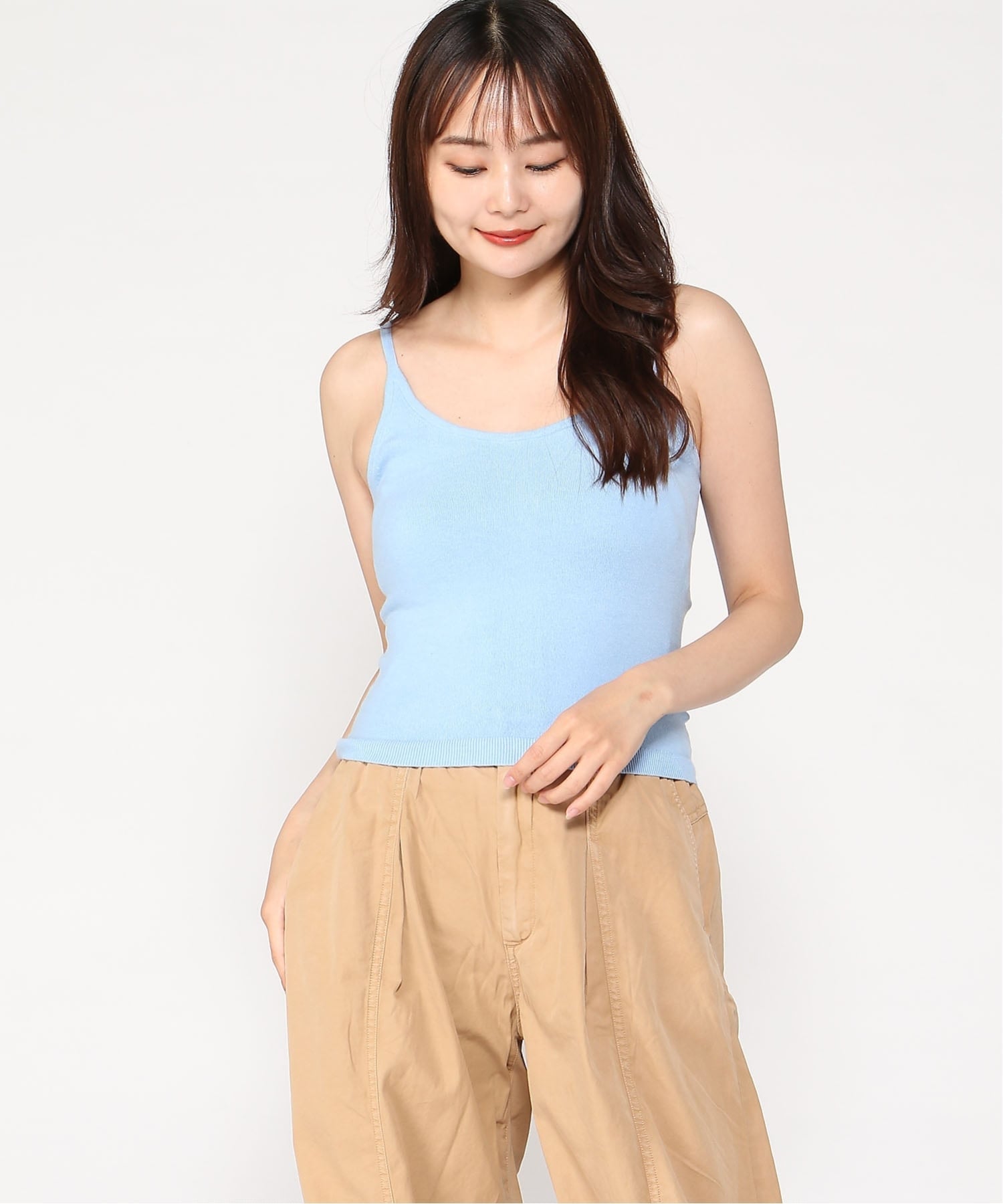 Укороченный топ (W)CashSoft из эластичного кашемира GAP, WIND_BLUE — фото 4