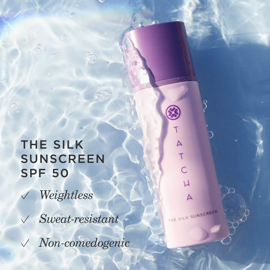 Солнцезащитный крем Silk Sunscreen SPF 50, невесомый минеральный солнцезащитный крем. Tatcha, 1.7 oz /50 mL — фото 4