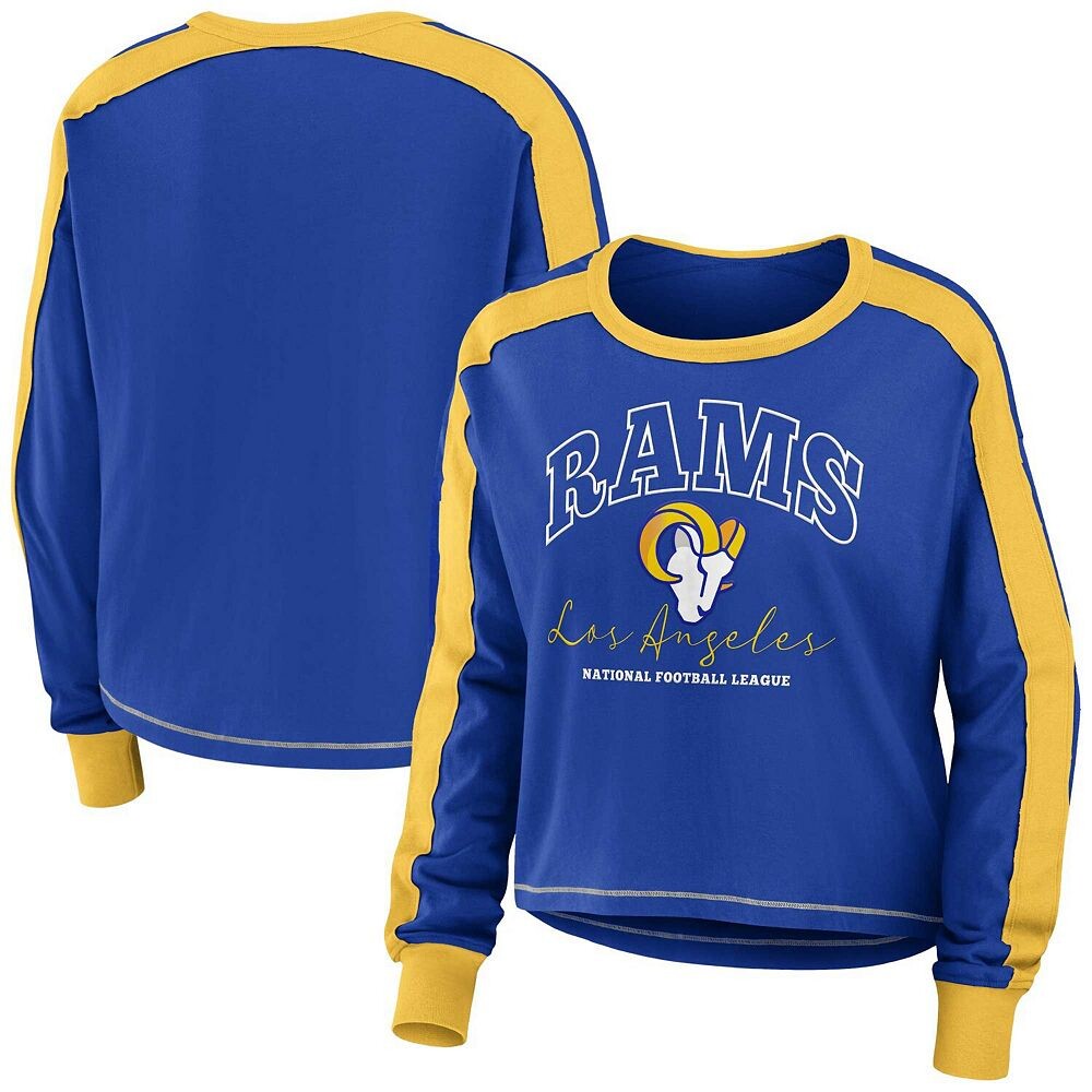 

Женская WEAR by Erin Andrews Футболка с длинным рукавом Royal/Gold Los Angeles Rams в стиле колор-блок, цвет Lar Blue