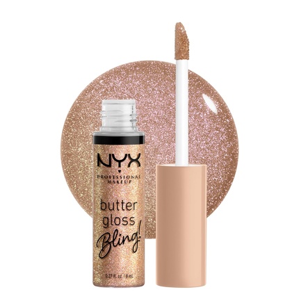 

NYX PROFESSIONAL MAKEUP Butter Gloss Bling Lip Gloss Нелипкий и блестящий веганский макияж для губ