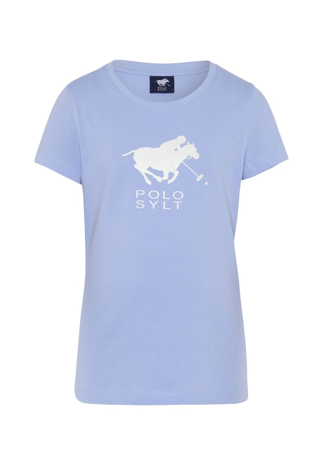 

Футболка с блестящим принтом этикеток POLO SYLT, цвет Brunnera Blue