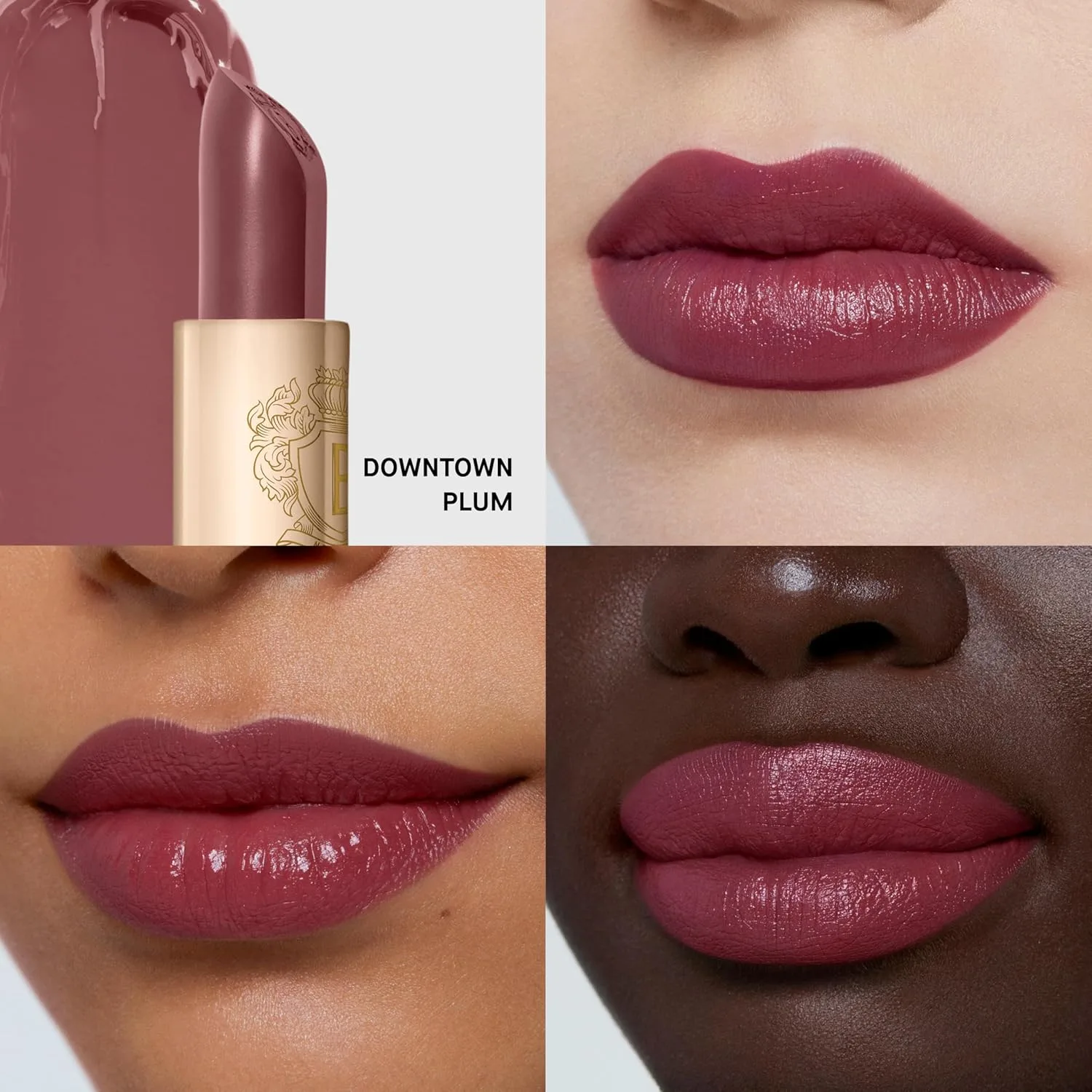 Помада Bobbi Brown Luxe | Яркая, ухаживающая за кожей помада для насыщенного сатинового финиша | Масло ромашки и воск из цветков жасмина, 0,12 унции, 18 Downtown Plum (Neutral brown berry) — фото 2