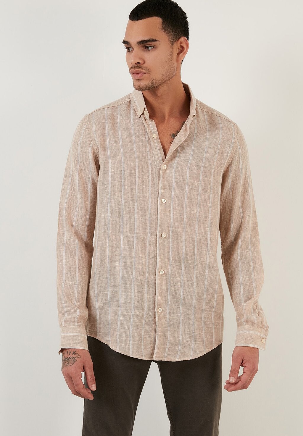 

Рубашка Slim Fit Buratti, цвет stone white