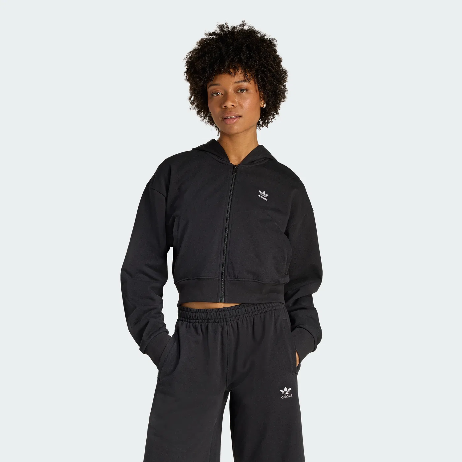 Женское укороченное худи на молнии Essential French Terry от Adidas
