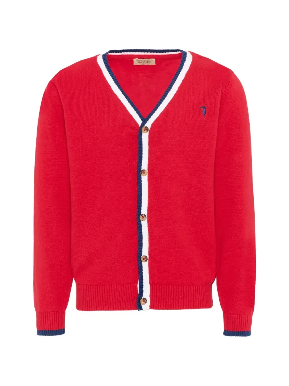Кардиган с V-образным воротом Trussardi Junior, красный