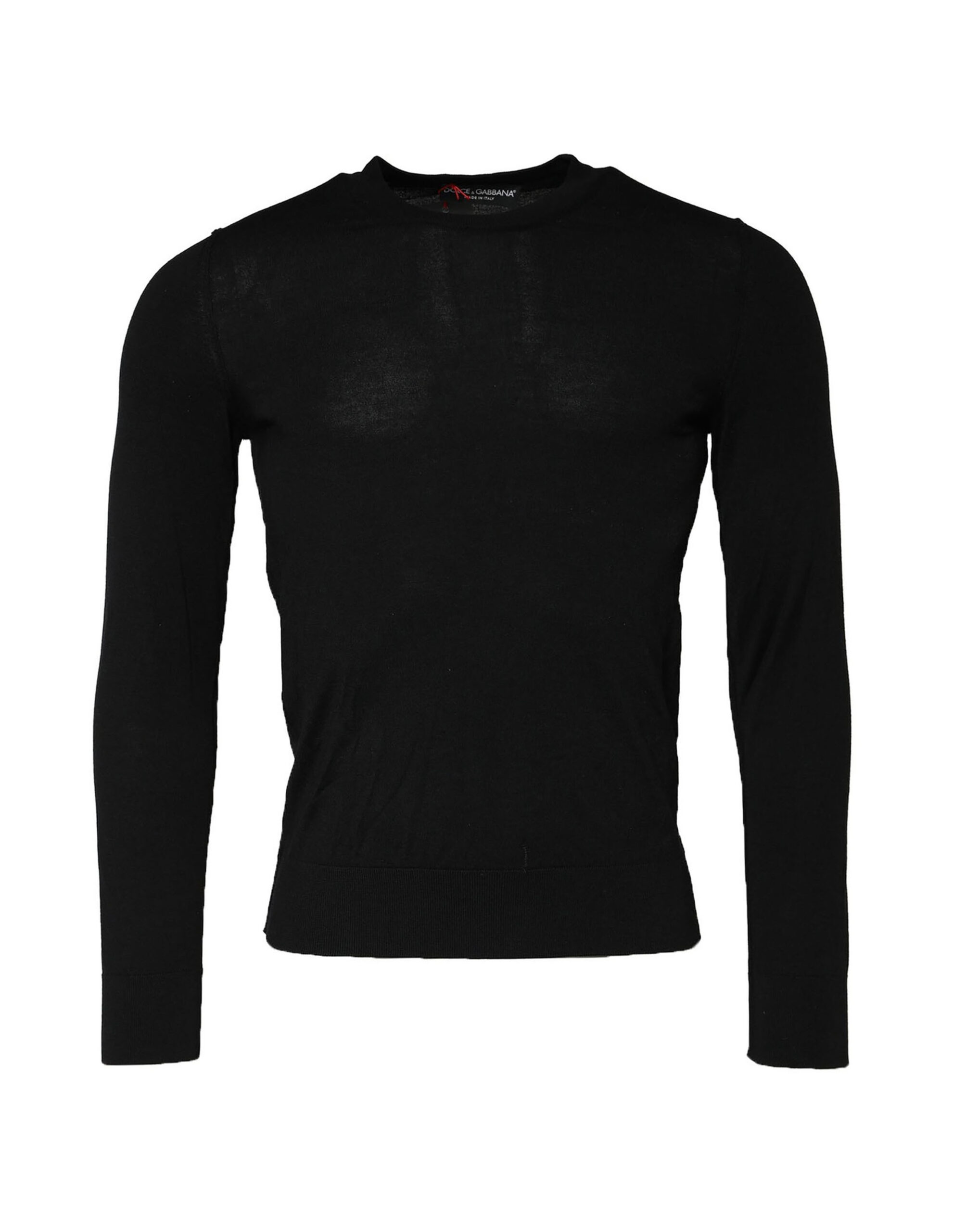 Черный свитер с длинными рукавами и круглым вырезом Dolce & Gabbana, Black