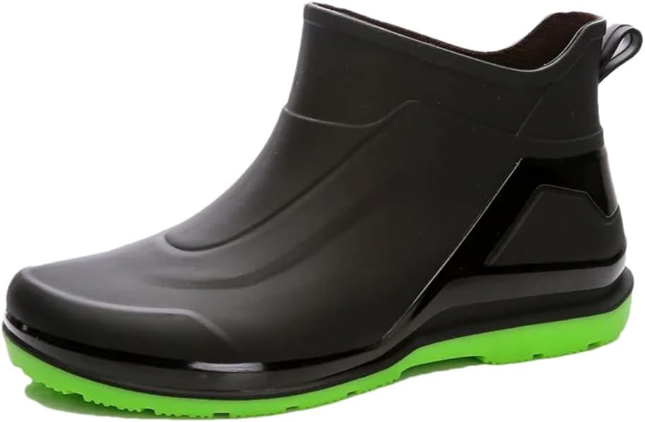 

Мужские водонепроницаемые резиновые ботинки Wjnvfioo с короткой голенью, средняя голень, противоскользящие, для мытья и работы, черный