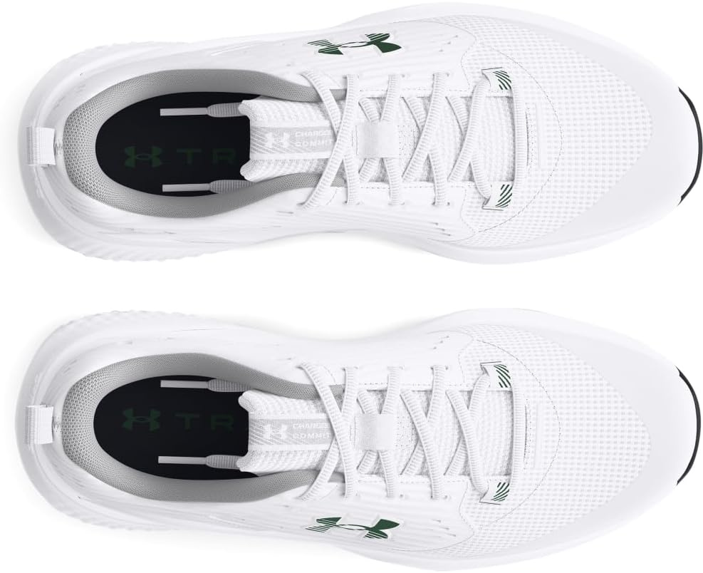 Кроссовки Under Armour Men's Charged Commit Trainer 4, (106) White/Mod Gray/Forest Green — фото 4