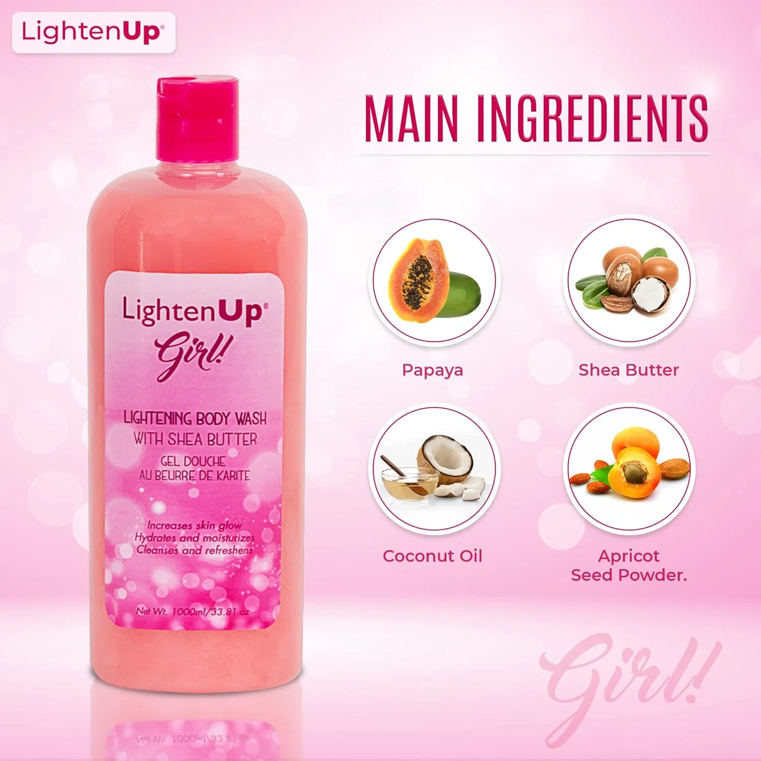 Отшелушивающий гель для душа «LightenUp» с маслом ши, 1000 мл Omic Lighten-Up — фото 2