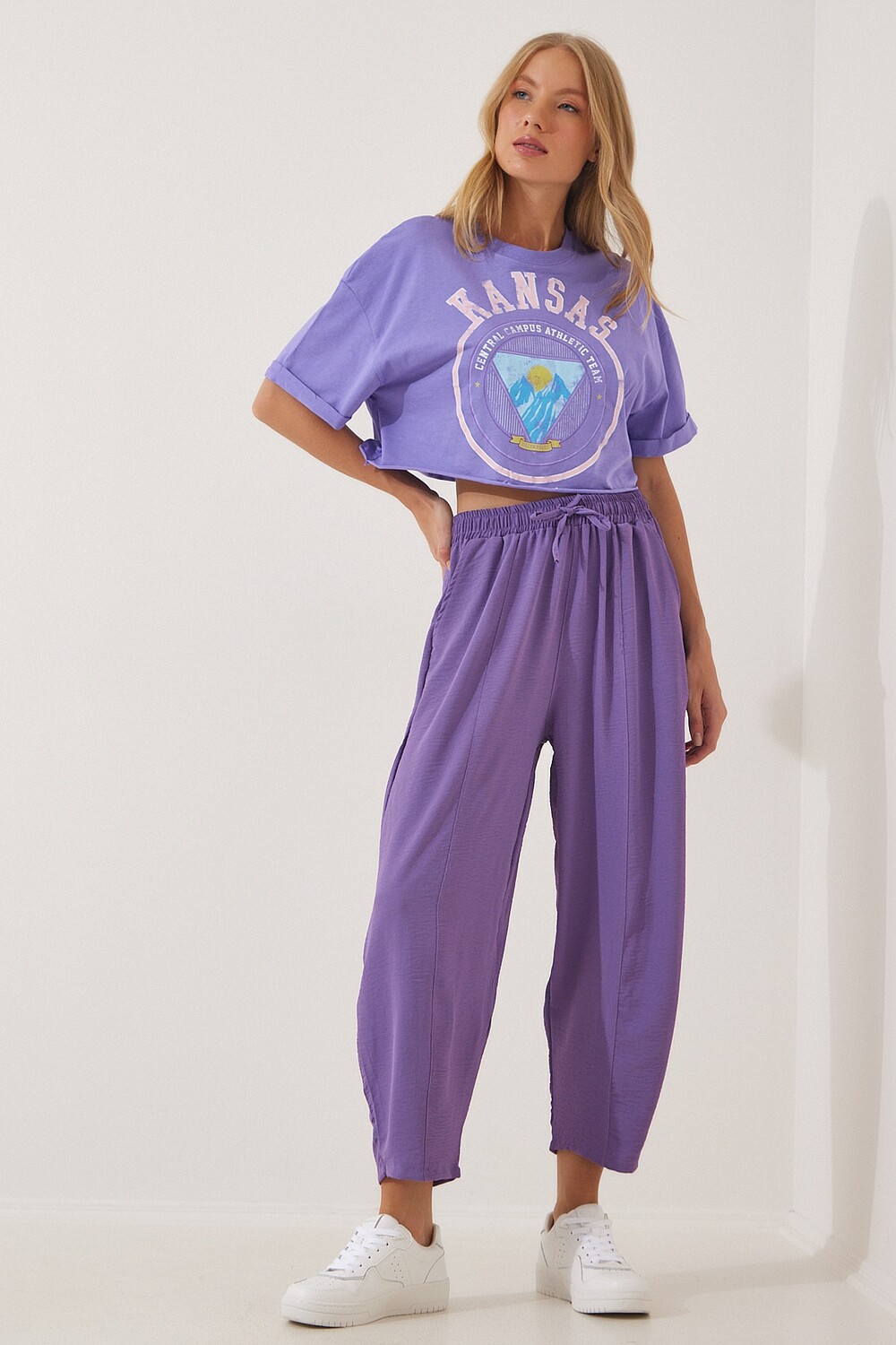 

Женские сиреневые брюки Ayrobin Shalwar Happiness İstanbul, фиолетовый