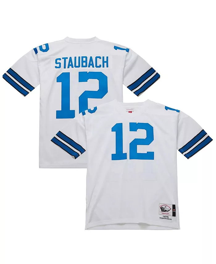 

Мужская футболка Roger Staubach белая Dallas Cowboys 1975 Authentic Throwback Retired Player Jersey Mitchell & Ness