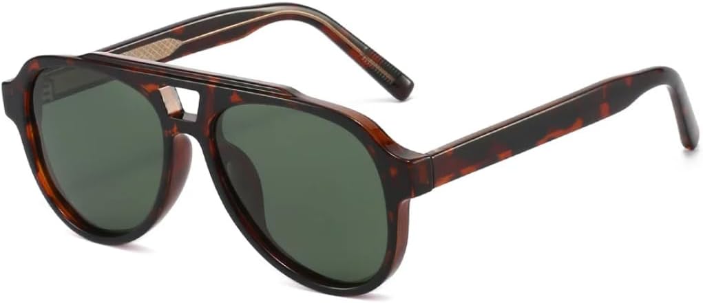 

Классические солнцезащитные очки для мужчин и женщин, очки для вождения, солнцезащитные очки из ацетата, качественные очки с металлическим сердечником TVTBBVV, Leopard Green