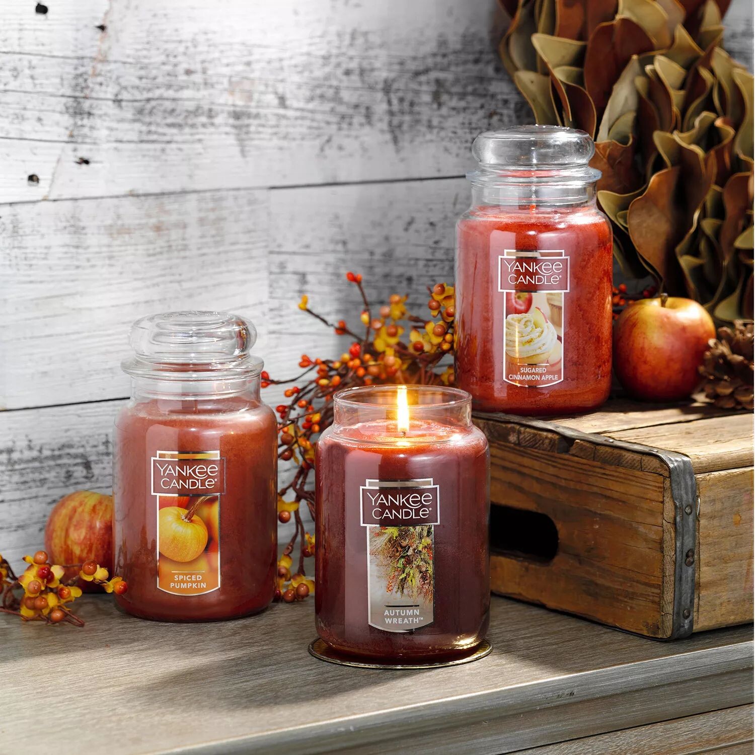 

Осенний венок Yankee Candle, 22 унции. Большая Свеча в Банке