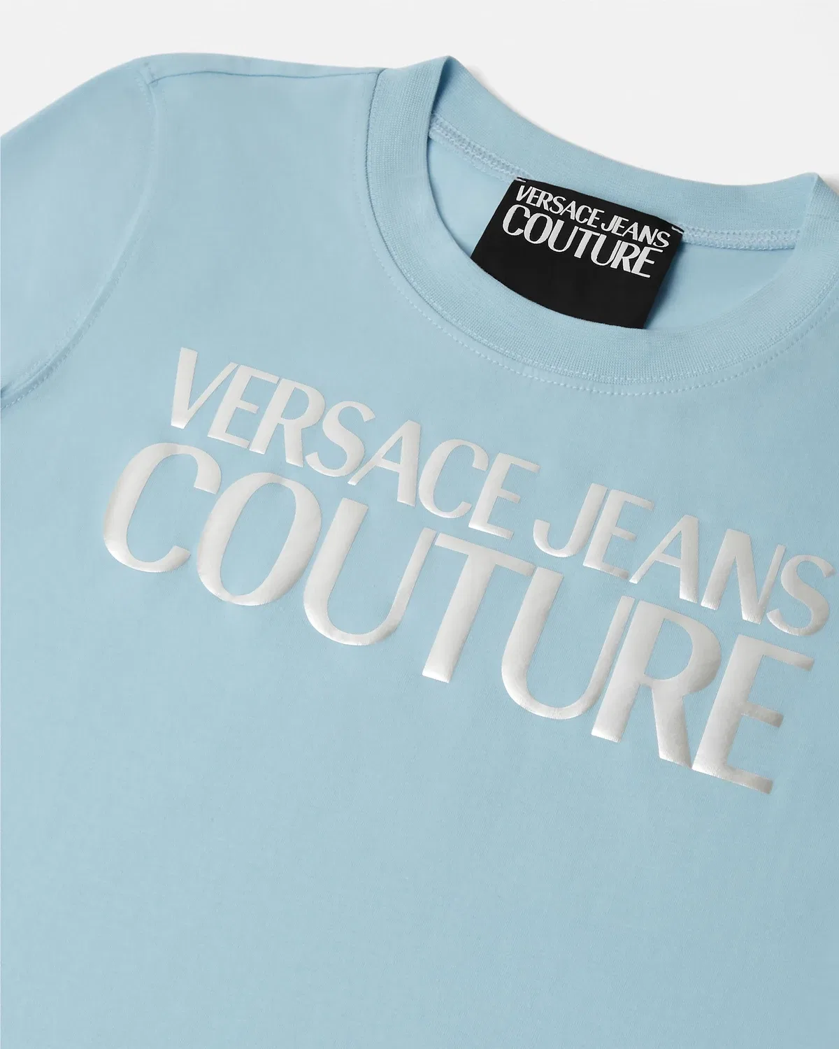 Футболка из хлопкового джерси VERSACE, голубой — фото 2