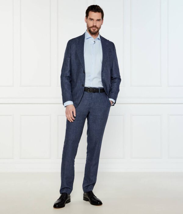 Рубашка h-моток-распространение-c1-222 Slim fit Boss, синий — фото 2