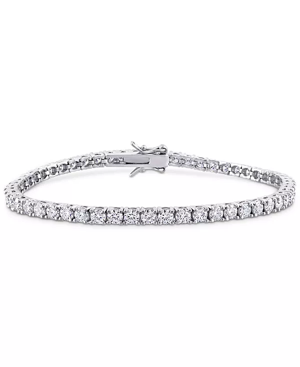 

Теннисный браслет из искусственного муассанита (5-1/10 карата) из стерлингового серебра Macy'S, moissanite