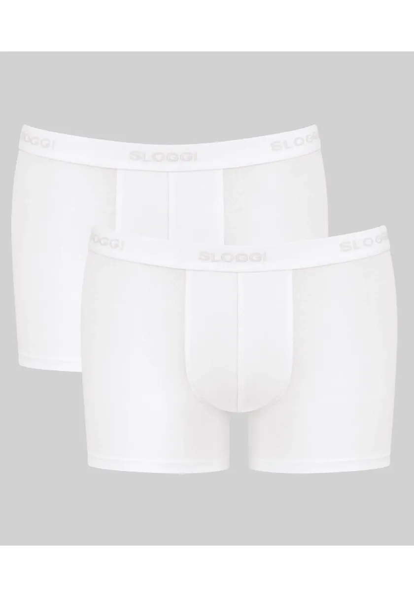 

Sloggi Retro Boxer "men 24/7 Short 2P" (упаковка, 2 шт.), пояс с логотипом, мужские боксеры, багажник, белый
