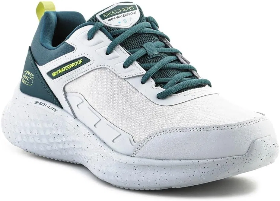 Кроссовки Skechers Herren Skech-lite Pro Ankkor, Light Gray Leather Mesh Tpu Green Lime Trim