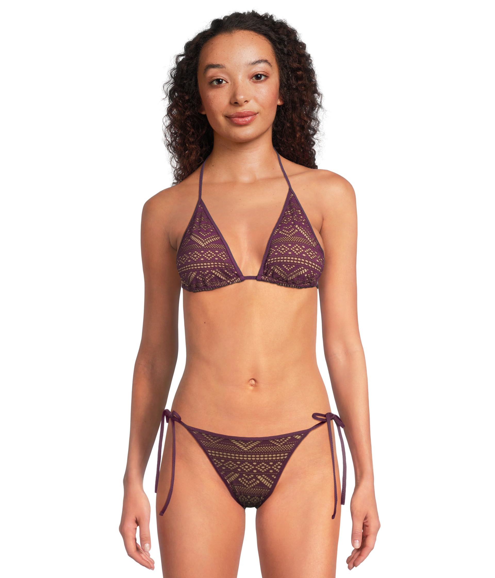 

Пляжный топ BECCA Color Play Crochet Cheryl Triangle Top, Aubergine