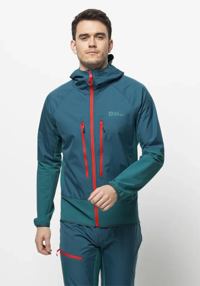 

Куртка из софтшелла Jack Wolfskin "ALPSPITZE HOODY M", с капюшоном, синий