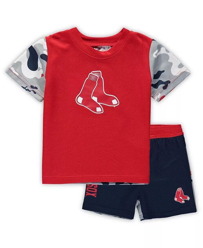

Комплект футболок и шорт Boston Red Sox Pinch Hitter красного и синего цвета для новорожденных и младенцев, мальчиков и девочек Outerstuff