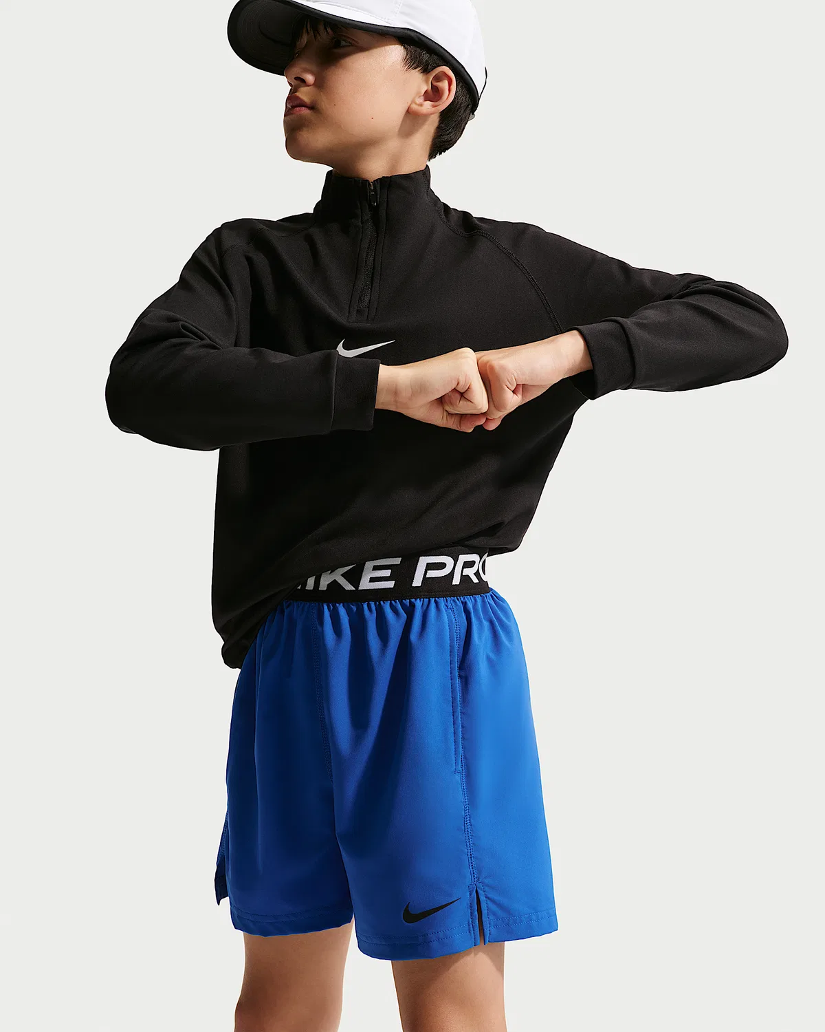 Детские тренировочные шорты Nike Pro Dri-FIT для мальчиков, Game Royal/White/Black — фото 4