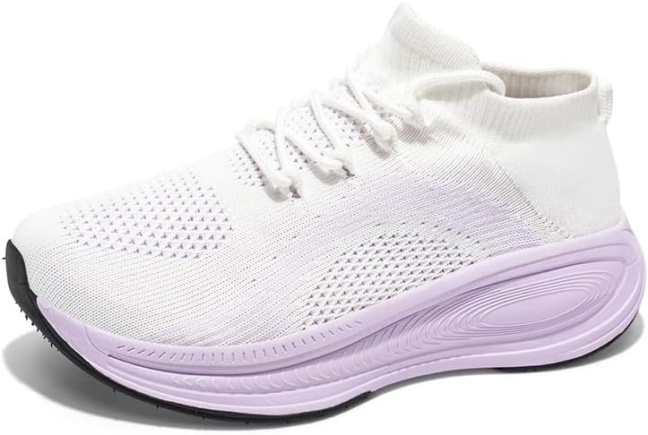 

Мужские дышащие сетчатые слипоны с регулируемой посадкой, повседневные туфли с толстой подошвой, легкие и нескользящие кроссовки, подходящие для ежедневной ходьбы и занятий спортом Igzbibg, фиолетовый