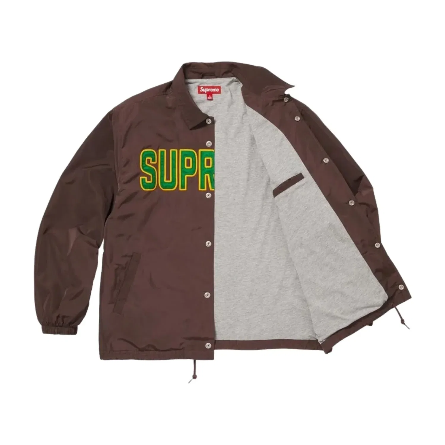 Куртка Supreme SS26 Spellout Coaches Jacket 'Brown' SUP-SS26-203-BRN, коричневый — фото 2