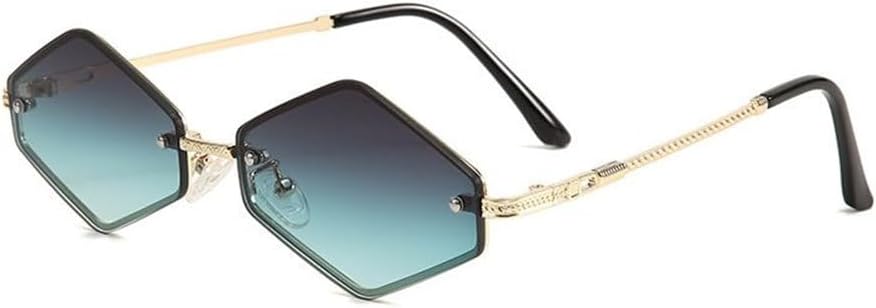 

LVTFCO Модные многоугольные женские солнцезащитные очки с персонализированной металлической оправой в стиле хип-хоп, мужские рыболовные очки с защитой от УФ-излучения UV400, 4