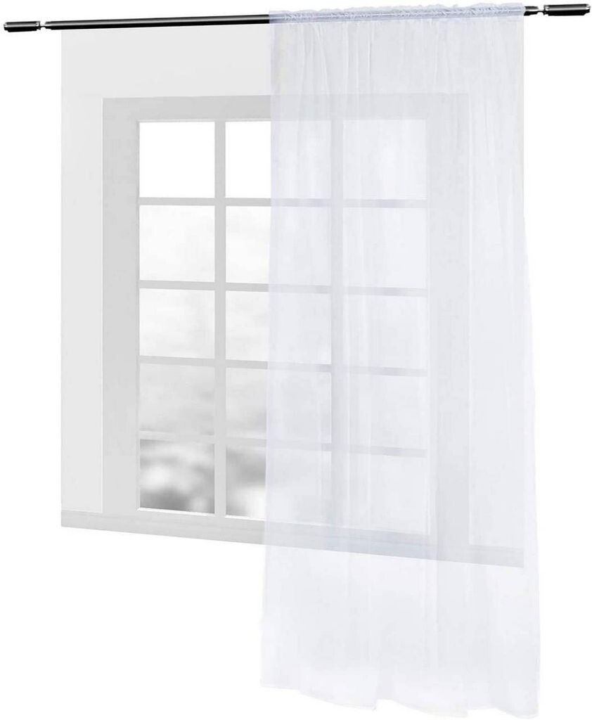 

WOLTU 1 штора-вуаль с рюшами, белая, прозрачная, 140 x 245 см (Ш x В), белый