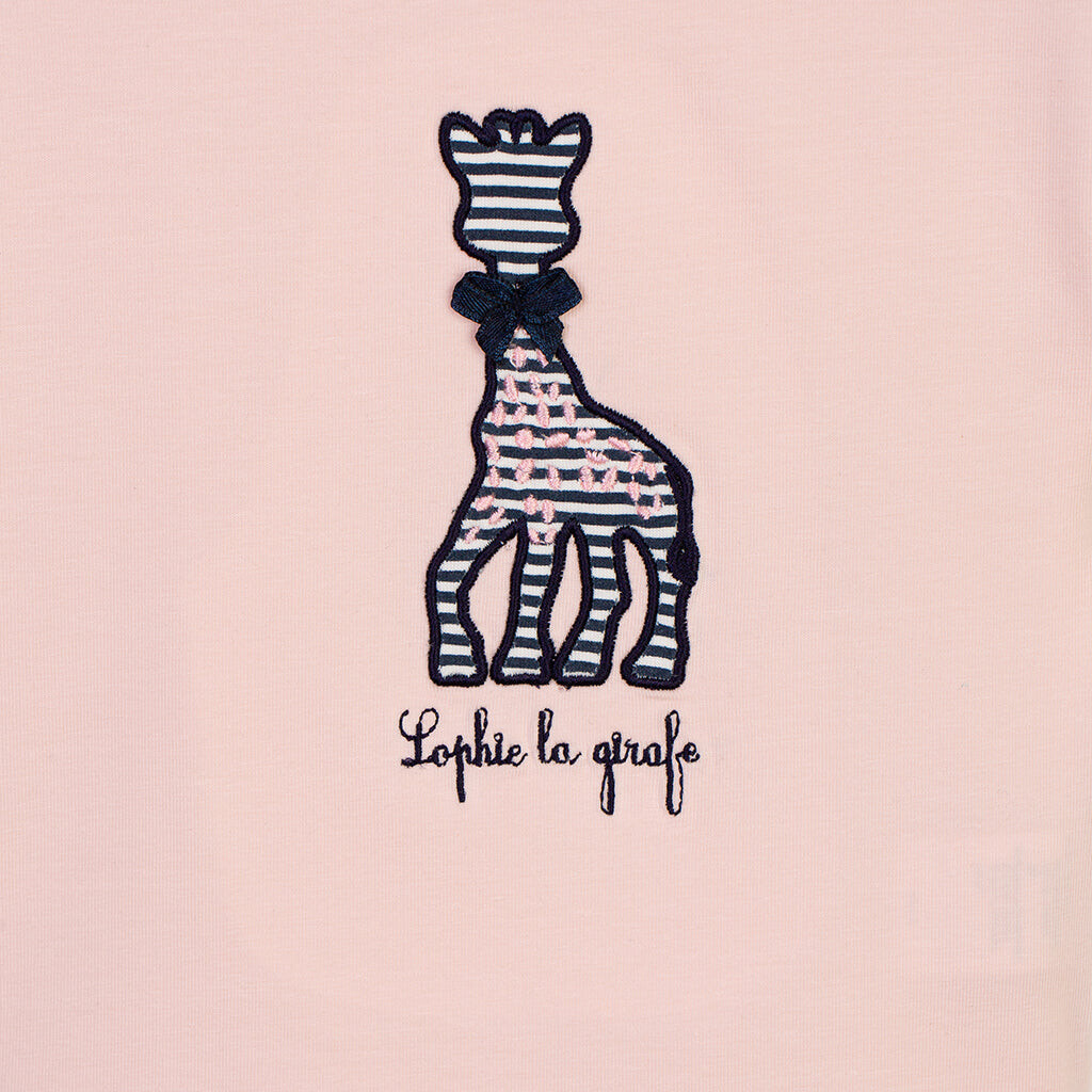 

Розовая футболка с вышивкой жирафа Sophie la Girafe, розовый