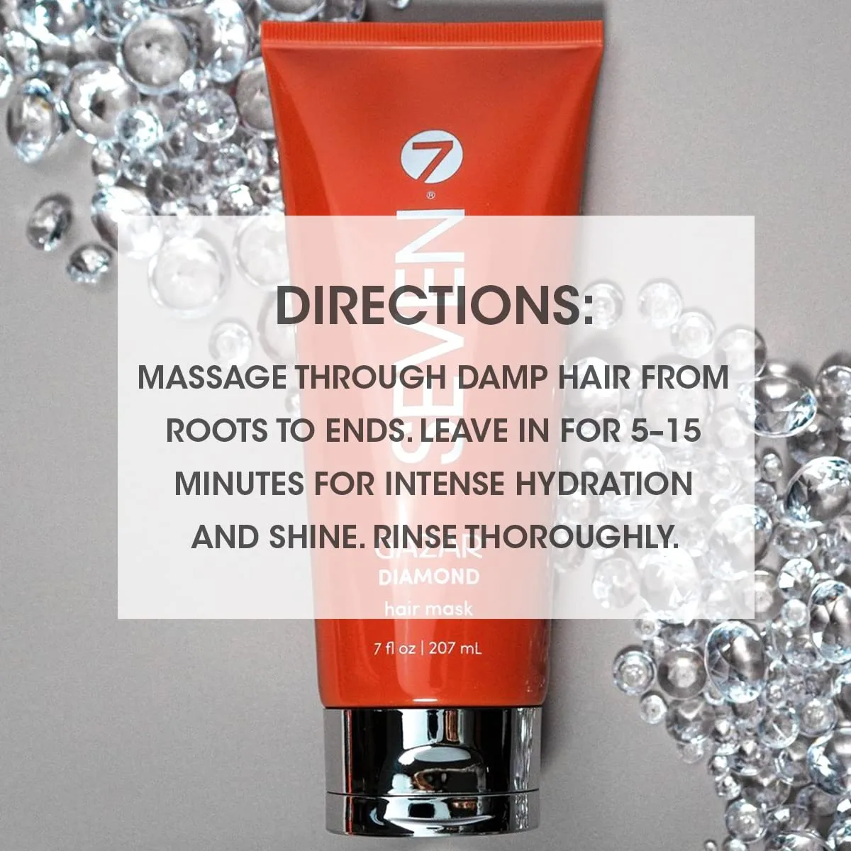 SEVEN Haircare Gazar Diamond Hair Mask для глубокого кондиционирования, увлажняет и придает блеск с медом и зеленым чаем, без сульфатов и парабенов, cruelty free, сделано в США 207 мл (1 шт.) — фото 3