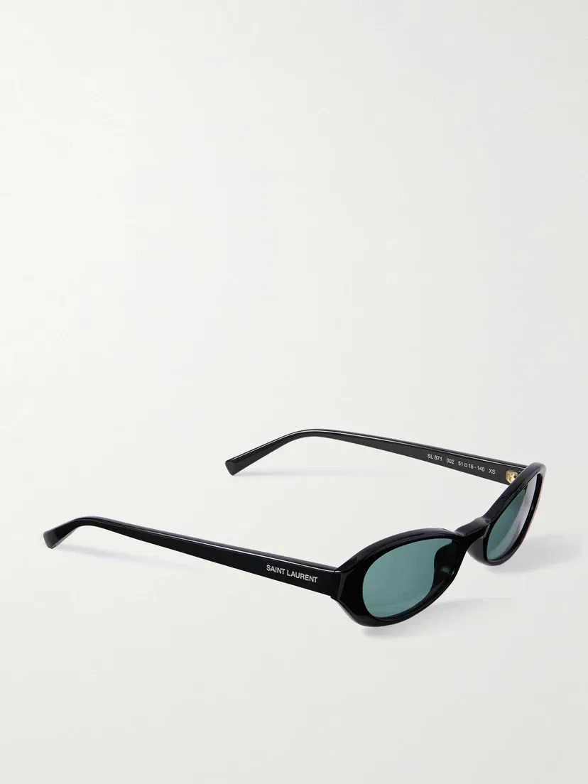 Erin овальные ацетатные солнцезащитные очки Saint Laurent Eyewear, черный — фото 3