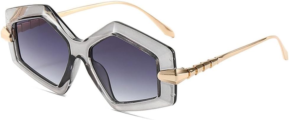 

Солнцезащитные очки с нестандартными дужками из металлического сплава в форме змеи, модные женские очки с геометрическим многоугольным рисунком, защита от ультрафиолета UV400, SUN623 Generic, Gray Gray