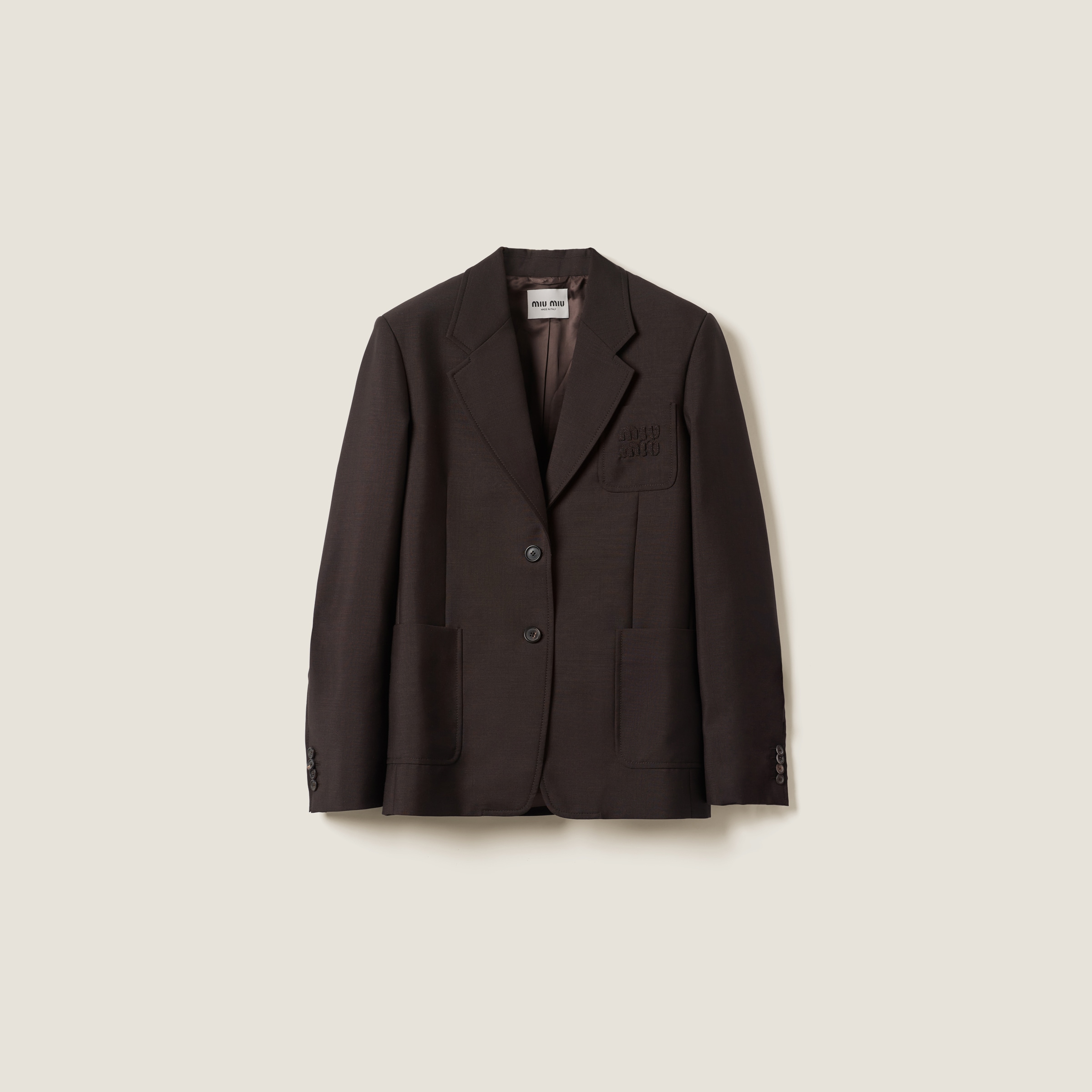 

Однобортный жакет из мохера MIU MIU, черный