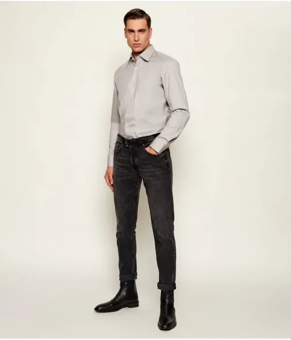 Рубашка H-HANK-kent-C1-214 slim fit Boss, серый — фото 2