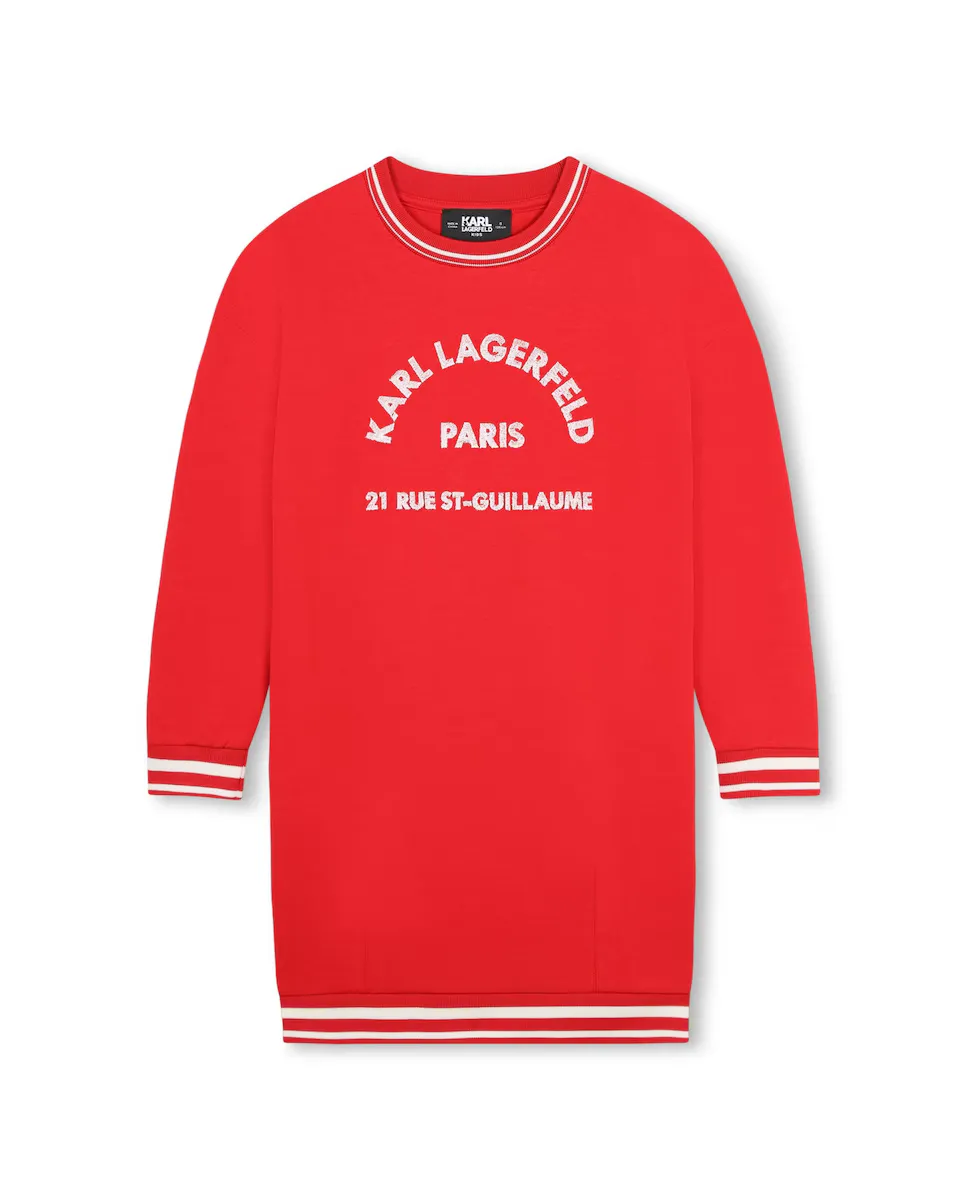 

Красное платье с длинными рукавами для девочки Karl Lagerfeld Kids
