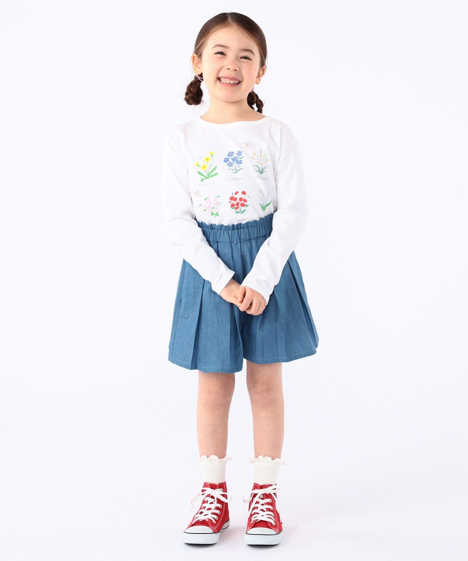 Детская футболка с длинным рукавом "Цветочная книга": 100~130 см SHIPS KIDS, Off white — фото 4